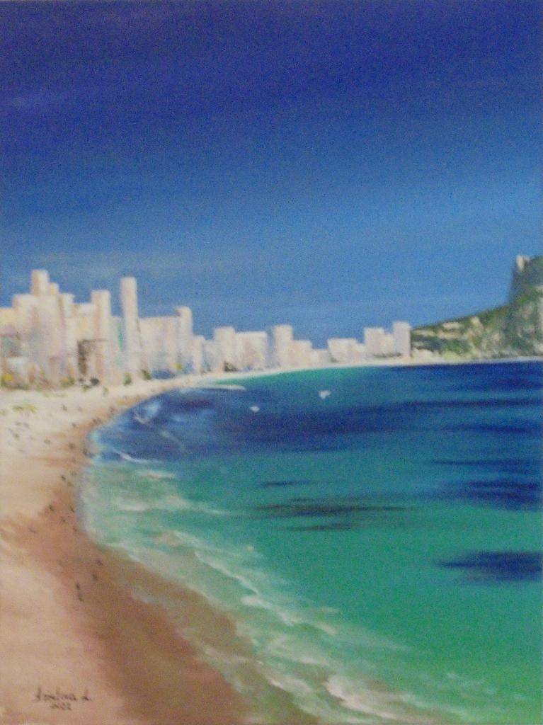 Peinture à l'huile sur la Costa Blanca de Calpe (60x80 cm), Enlèvement ou Envoi