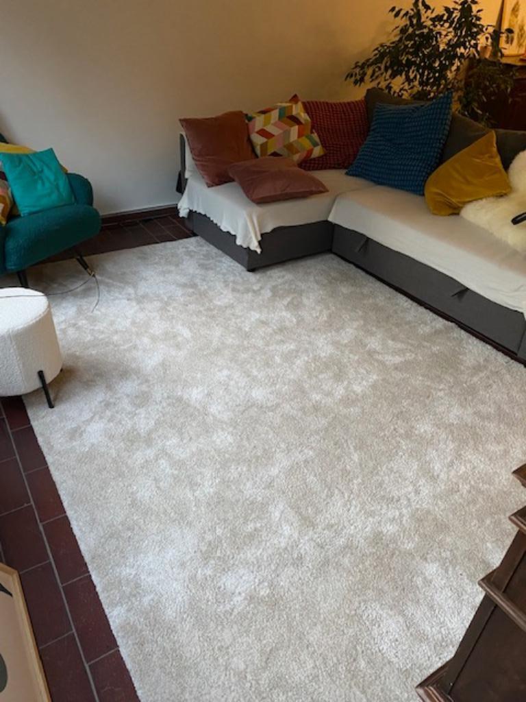 Tapijt/vloerkleed Wit/beige/creme - kamerbreed - als nieuw!, Ophalen, Tijdloos - modern - klassiek, 200 cm of meer, Crème