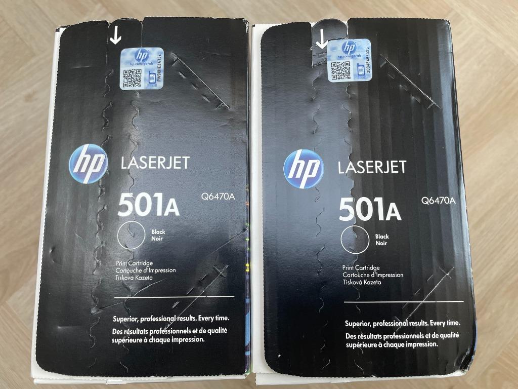 2 stuks toners HP Q6470A (HP 501A) zwart HP CP3505/3600/3800, Ophalen of Verzenden, Toner, HP ORIGINAL