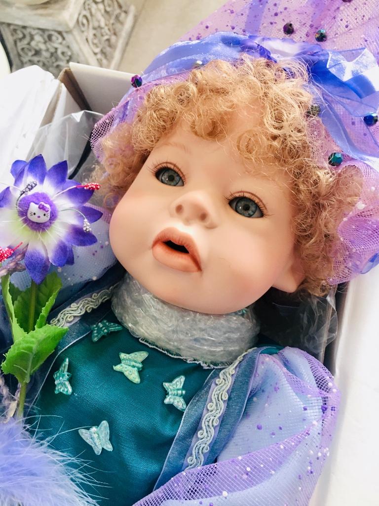 Prachtige feeërieke porseleinen Vintage pop, Verzamelen, Poppen, Ophalen, Zo goed als nieuw, Overige typen