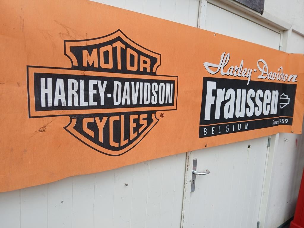 Harley Davidson banner spandoek., Verzamelen, Ophalen of Verzenden, Gebruikt