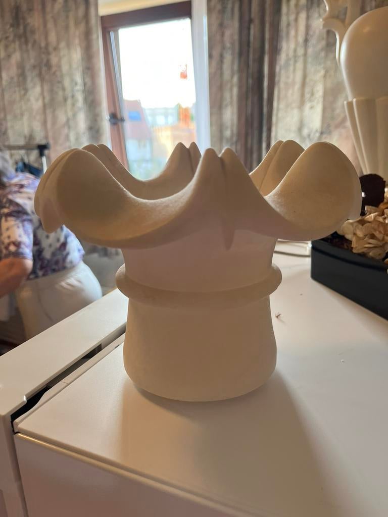 Lampadière en marbre blanc, Moins de 50 cm, Antiekachtig, Enlèvement, Utilisé
