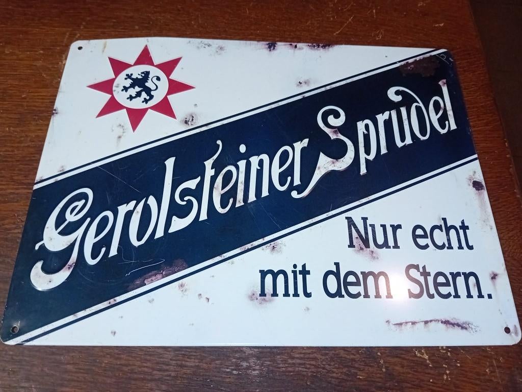 reclame bord gerolsteiner sprudel, Verzamelen, Ophalen of Verzenden, Zo goed als nieuw, Reclamebord