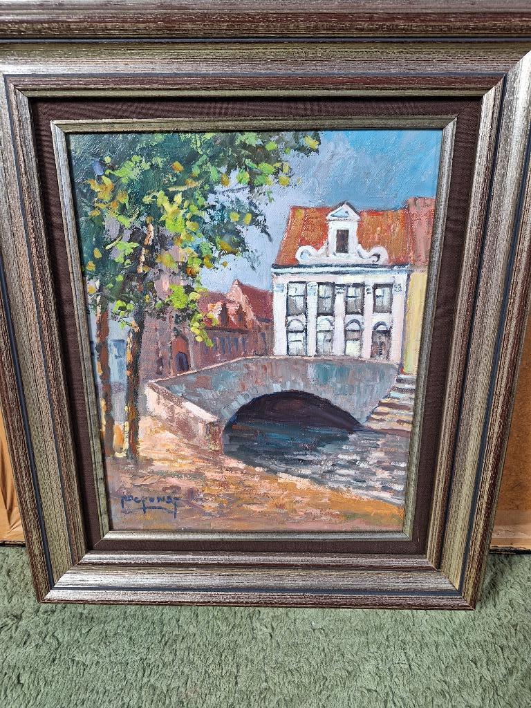 Schilderij van N Depondt, olie op doek, 37 op 43, mooi kader, Ophalen