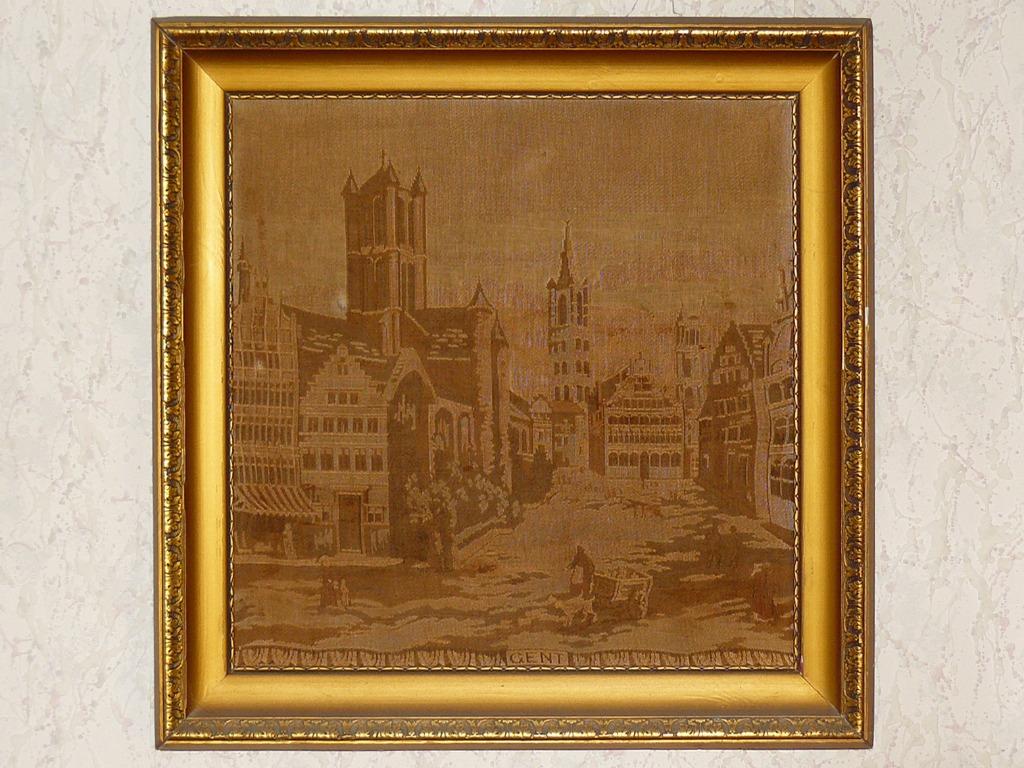 Tapisserie stadsgezicht Gent, Antiek en Kunst, Ophalen of Verzenden