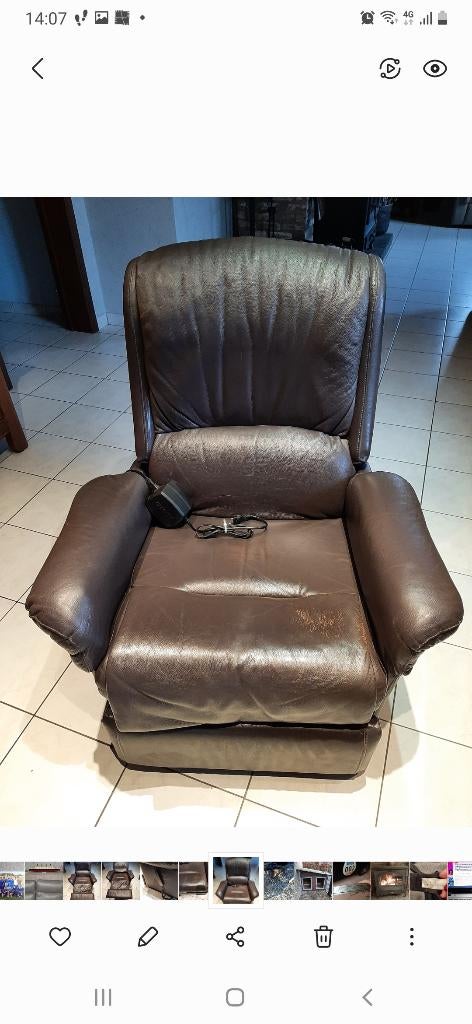 Electrische relaxzetel, Huis en Inrichting, Ophalen, Leer