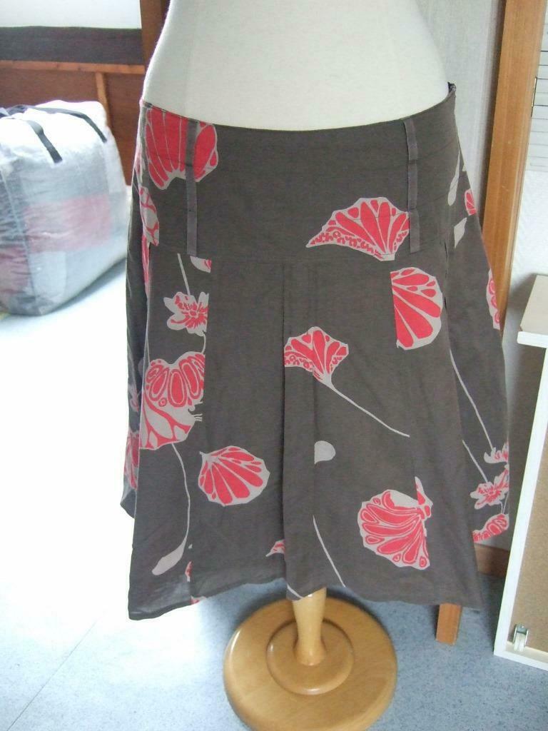 jupe taille 42 taupe et rouge Liberty Island doublée, Taille 42/44 (L), Enlèvement ou Envoi, Brun, Longueur genou