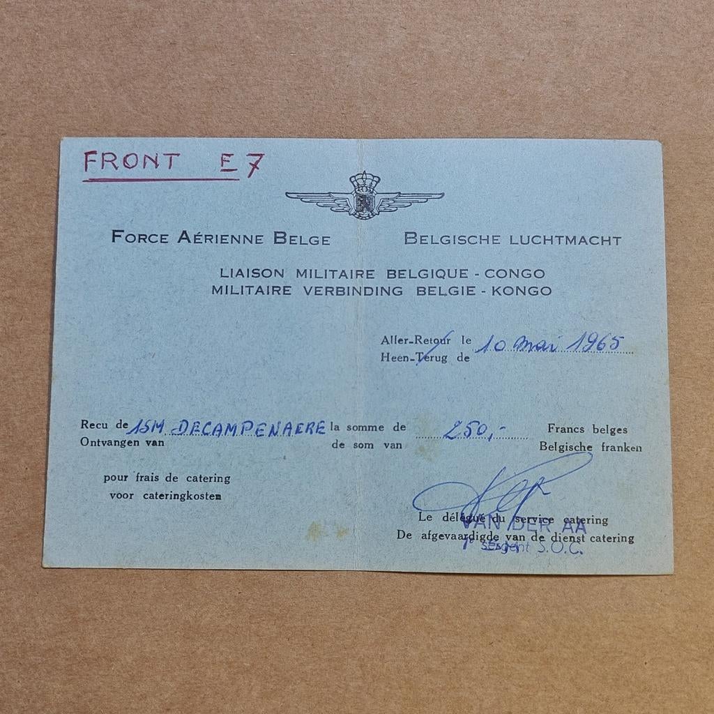 Belgische Luchtmacht Militaire Verbinding België - Kongo, Enlèvement ou Envoi, Armée de l'air, Autres types