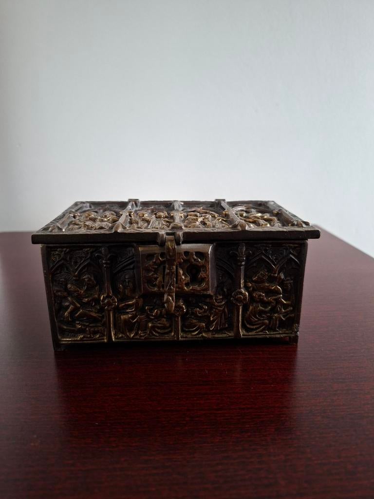 Bronzen sieradenkistje uit de 19e eeuw, Antiek en Kunst, Ophalen