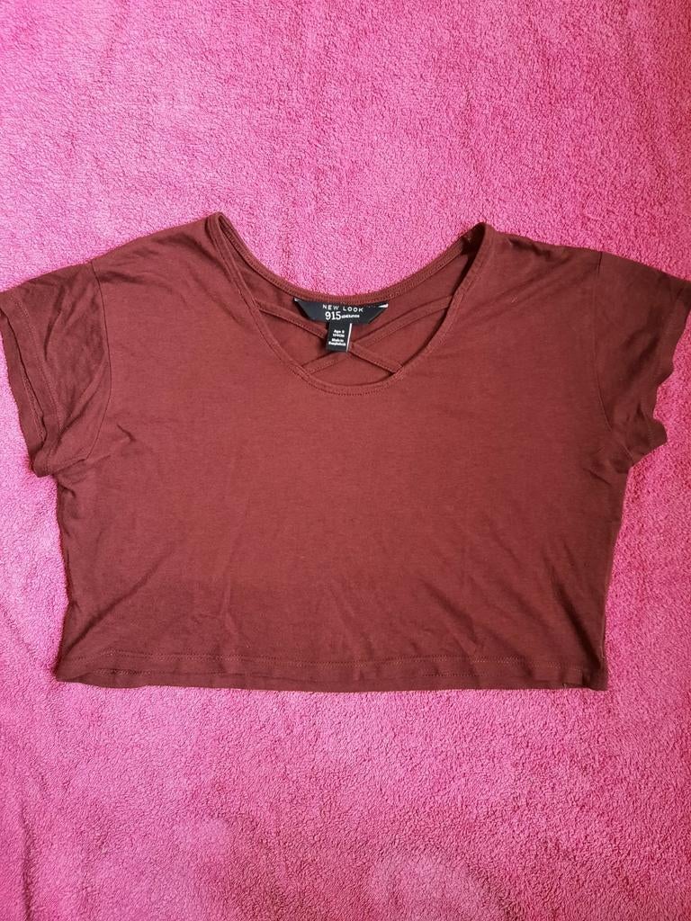 Korte mouwen t-shirt , Crop topje, maat 134, Kinderen en Baby's, Gebruikt, Meisje, New look, Ophalen of Verzenden