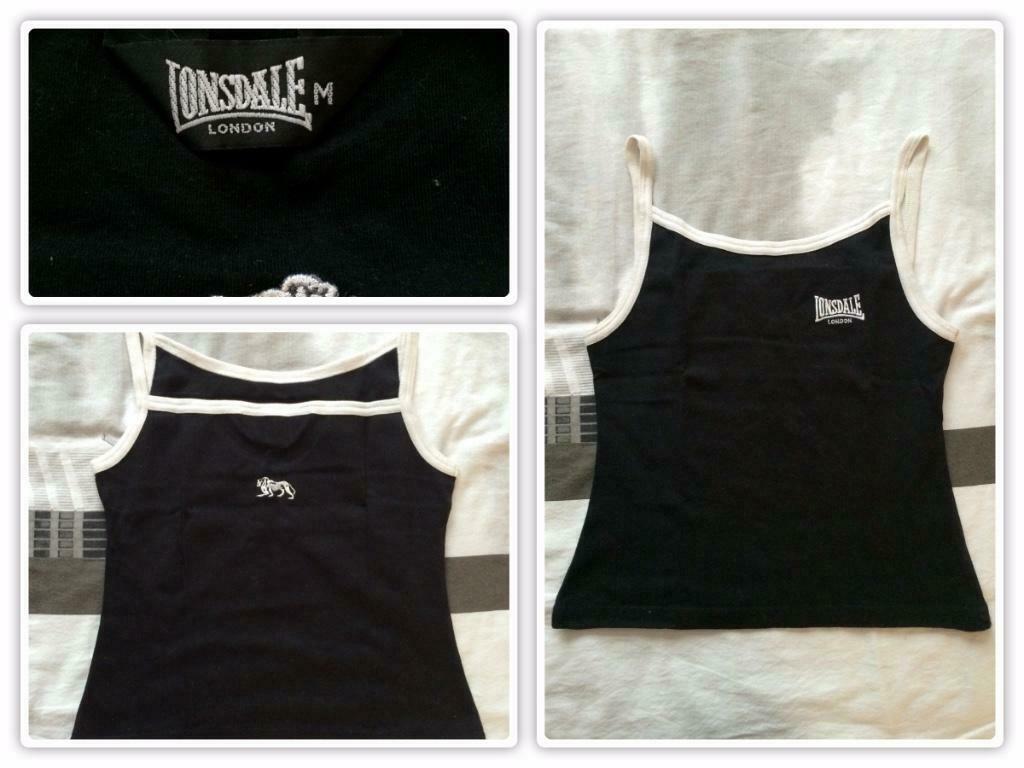 zwart topje Lonsdale, medium, amper gedragen, Sans manches, Taille 38/40 (M), Enlèvement ou Envoi, Comme neuf