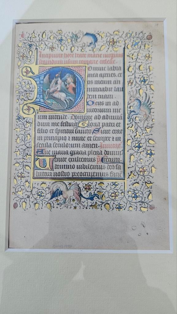 Verluchte bladzijde Getijdenboek, miniatuur, Ophalen of Verzenden