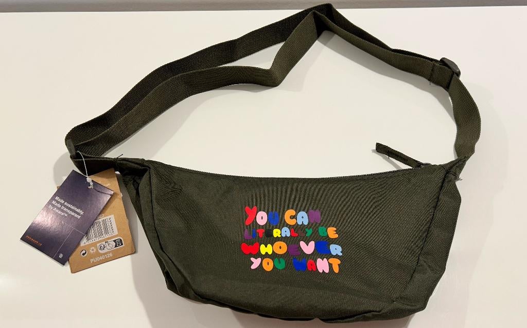 Kaki bumbag met tekst, Ophalen of Verzenden, Nieuw, Groen, Overige typen