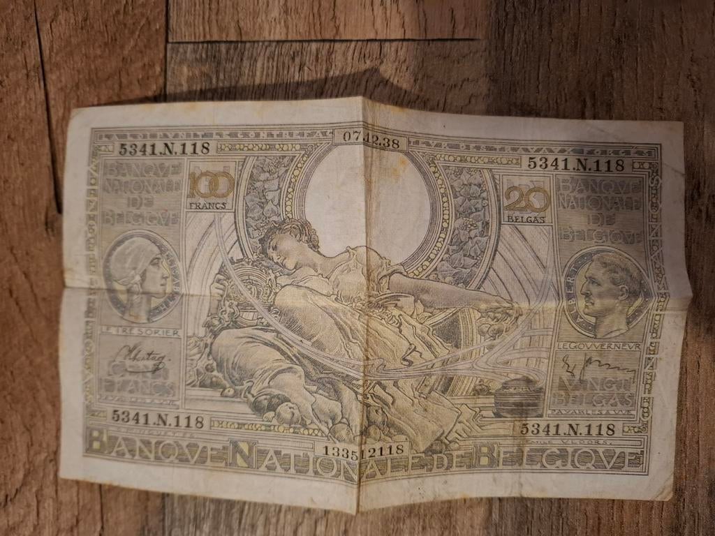 20 belgas / 100 frank, Postzegels en Munten, Bankbiljetten | België, Verzenden
