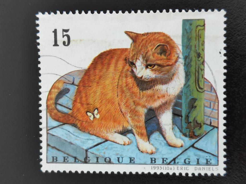 Belgique 1993 - animaux de compagnie - chats, papillon, Enlèvement ou Envoi, Affranchi