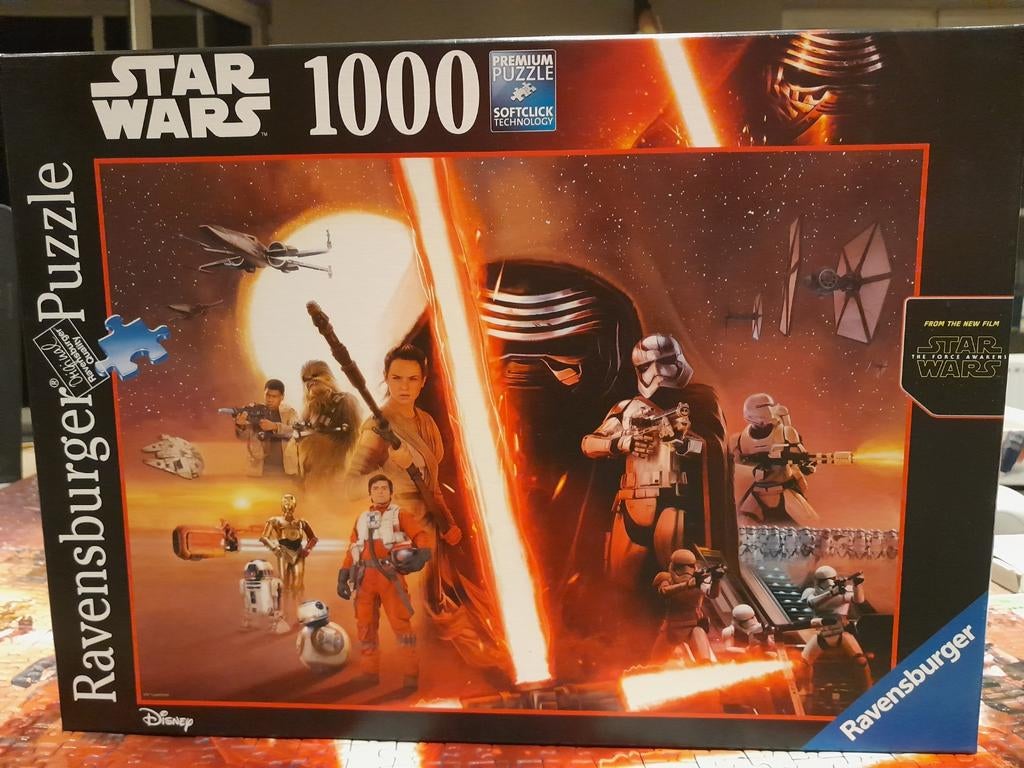 Star wars puzzel 1000 st. , the force awakens, Ophalen of Verzenden, 500 t/m 1500 stukjes, Zo goed als nieuw, Puzzelboek