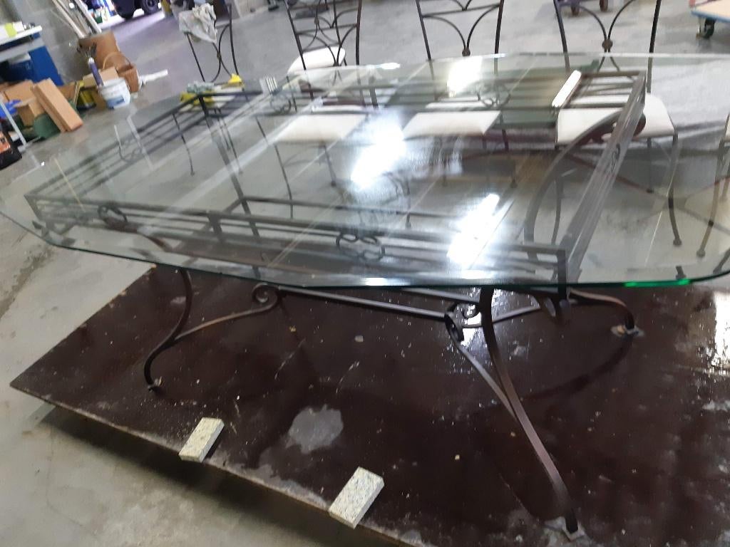 tafel, Ophalen, Gebruikt, Ovaal, Glas