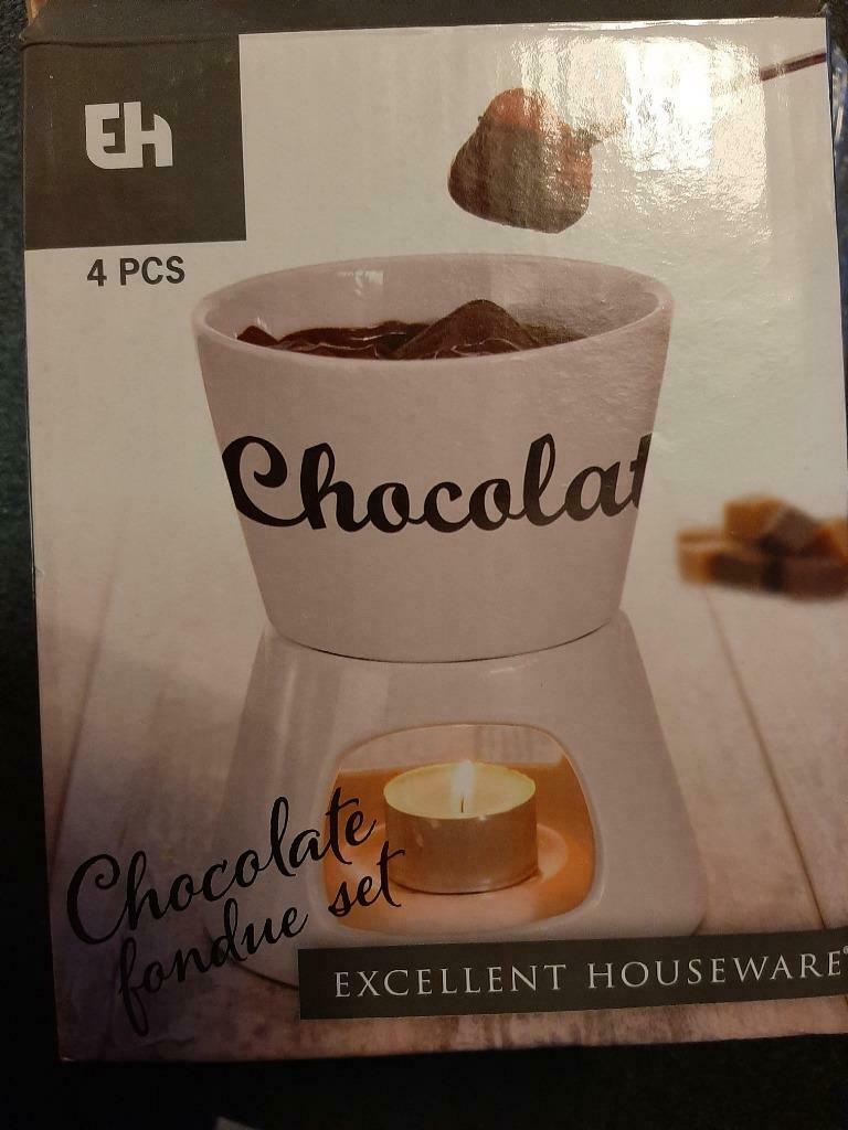nieuw mini chocoladefondueset met kaars (2 pers), Ophalen, Nieuw