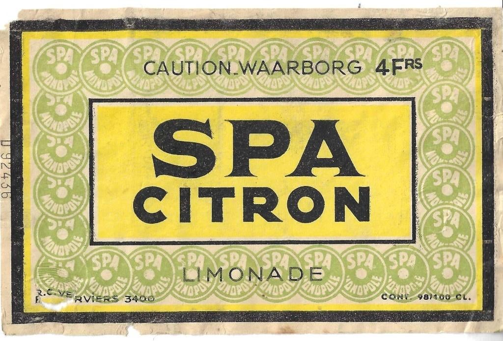 SPA MET CITROEN. LIMONADE. OUD LABEL, Verzamelen, Ophalen of Verzenden