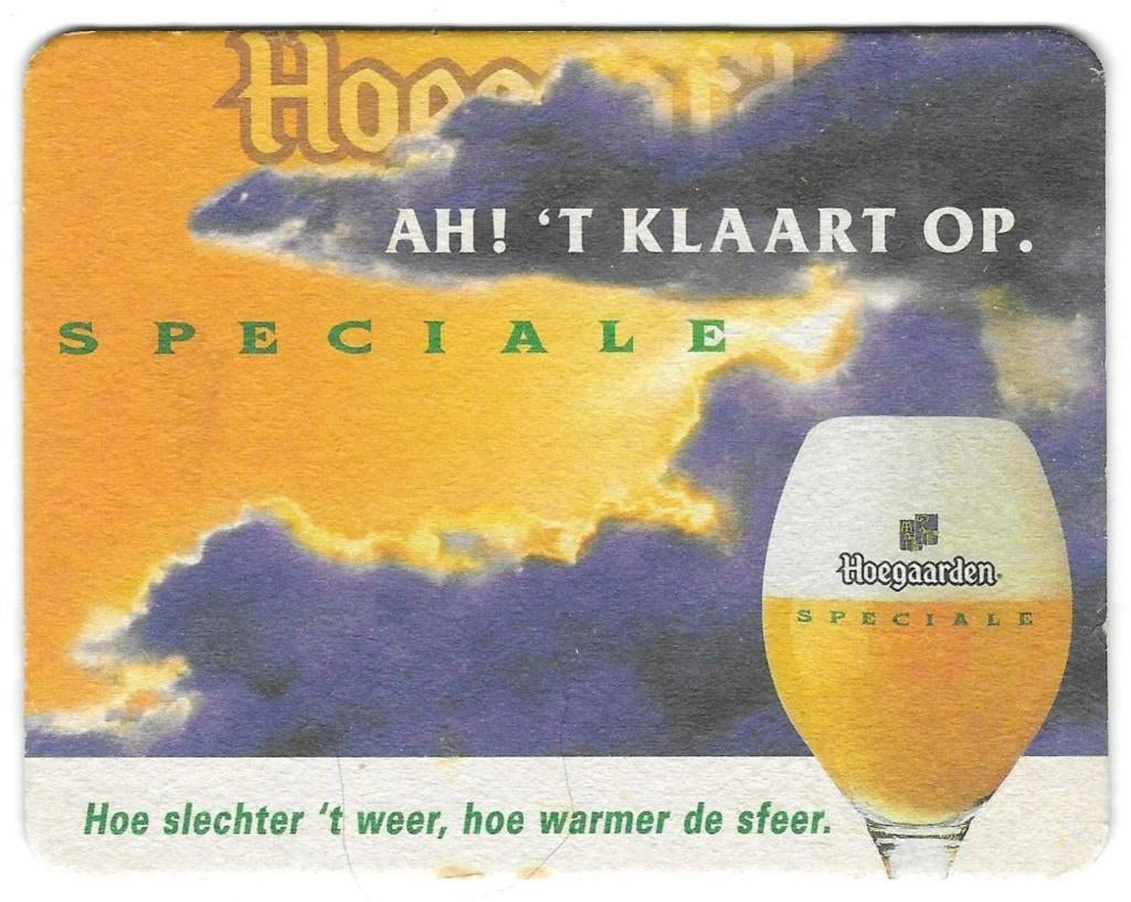 bierviltje 1st Hoegaarden Ah 't klaart op, Envoi