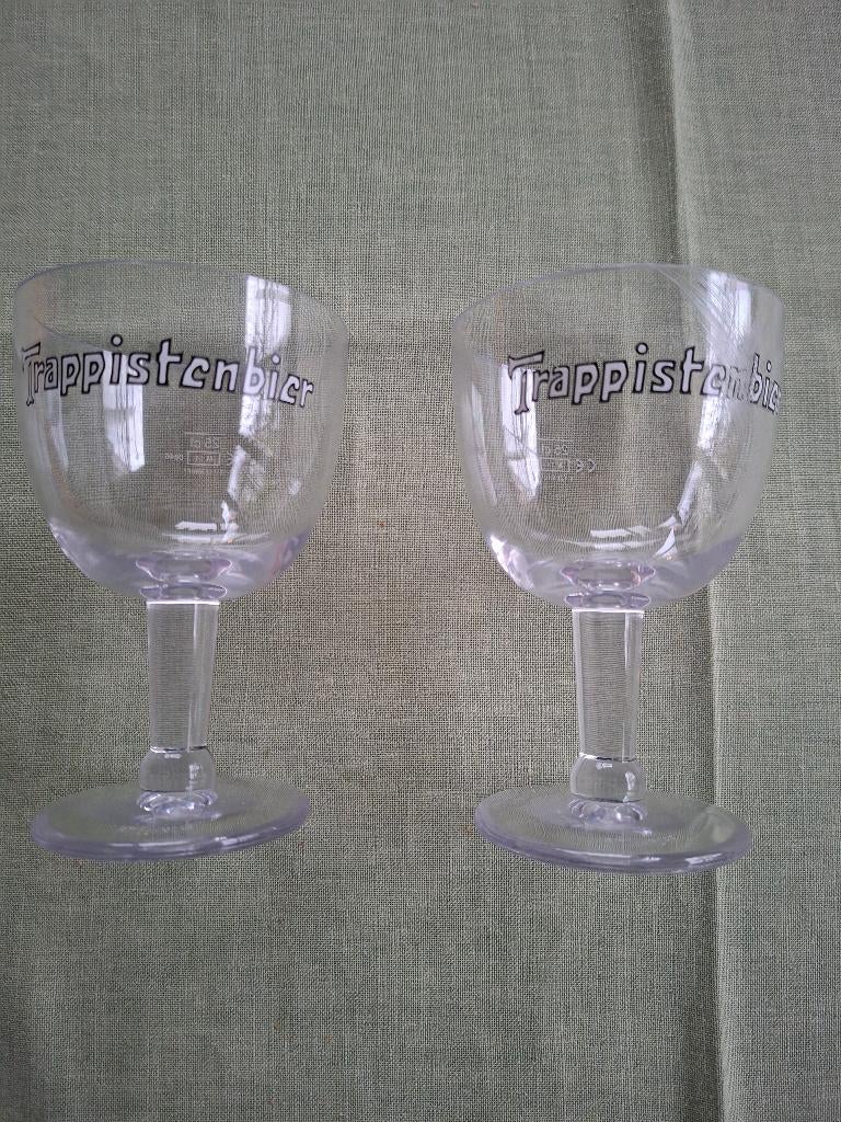 2 pcv Trappistenbier glazen 25cl, Ophalen of Verzenden, Gebruikt, Bierglas