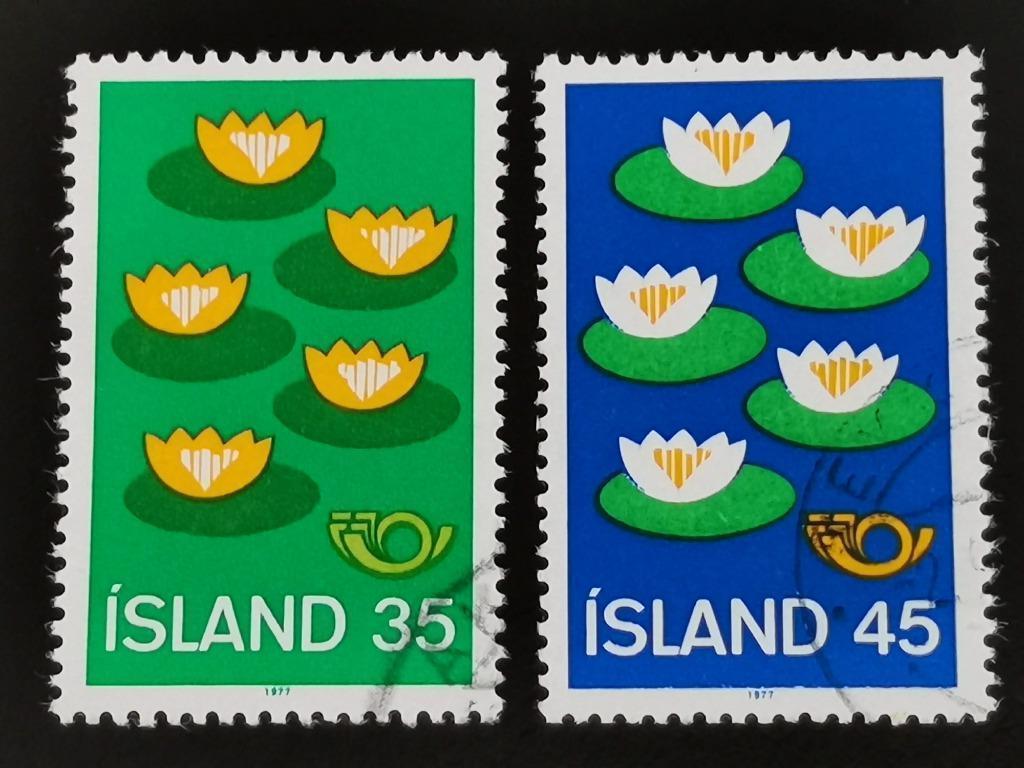 Ijsland 1977 - Norden - milieubescherming - waterlelies, Ophalen of Verzenden, IJsland, Gestempeld