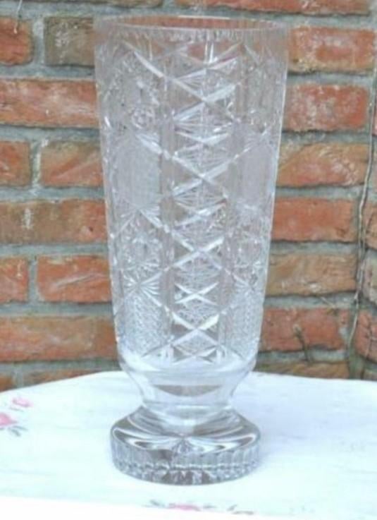 D grand et lourd vase en cristal taillé 40 cm 6kg250, Ophalen of Verzenden
