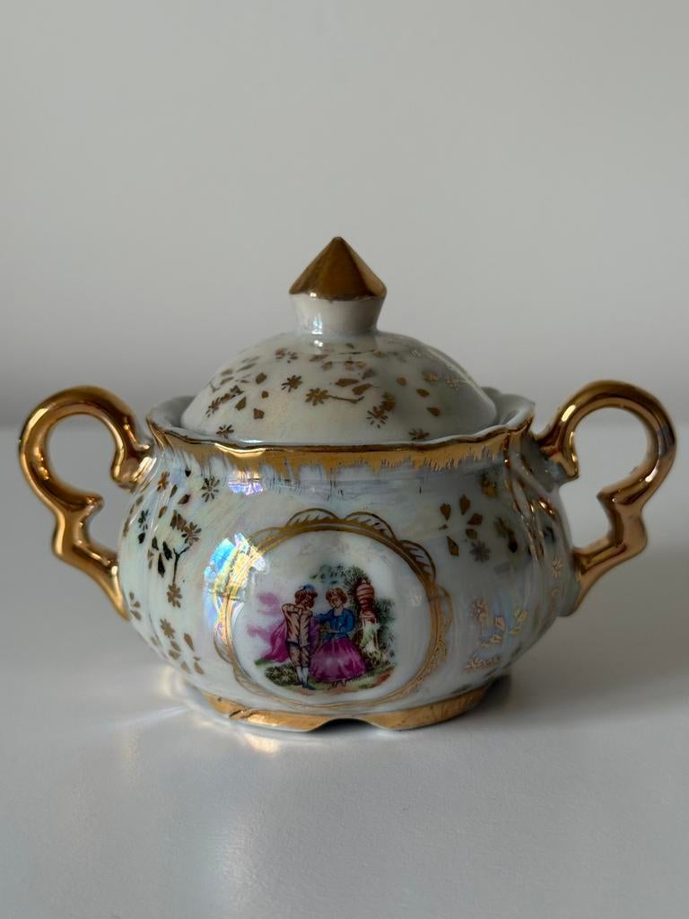 Victoriaanse porseleinen suikerpot, Ophalen of Verzenden