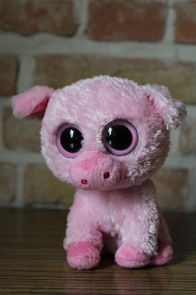 * ty roze varkentje met groot hoofd hoogte 15 cm, Overige typen, Ophalen of Verzenden, Zo goed als nieuw, Roze
