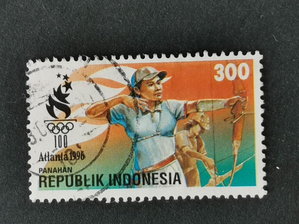 Indonesie 1996 - sport - boogschieten - Olympische Spelen, Ophalen of Verzenden, Gestempeld, Sport