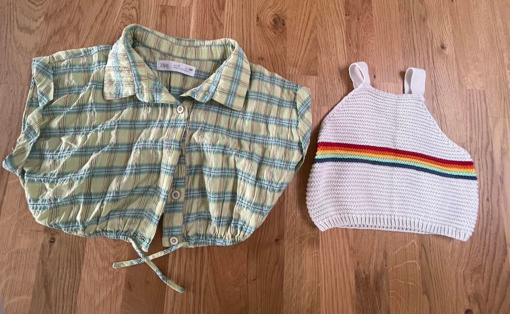 Lot crop top Zara t.122, Kinderen en Baby's, Zo goed als nieuw, Zara, Meisje, Shirt of Longsleeve