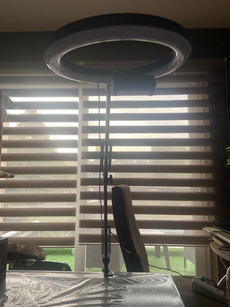 LED-ringlamp, Ophalen, Zo goed als nieuw, Metaal