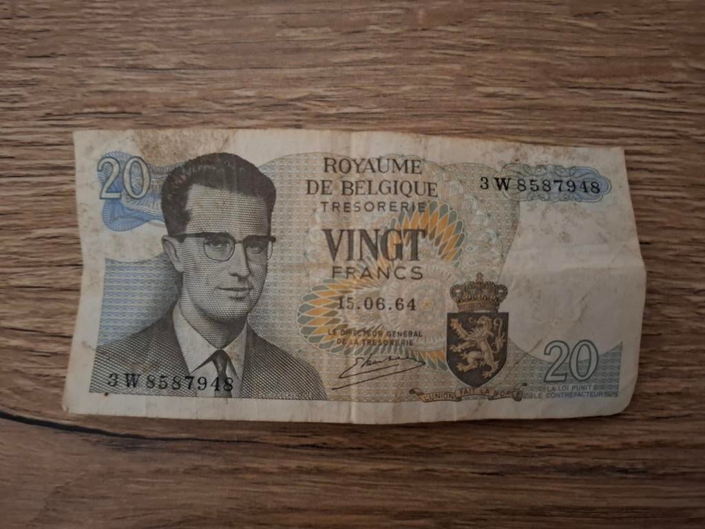 20 Belgische frank , 1964, Verzenden
