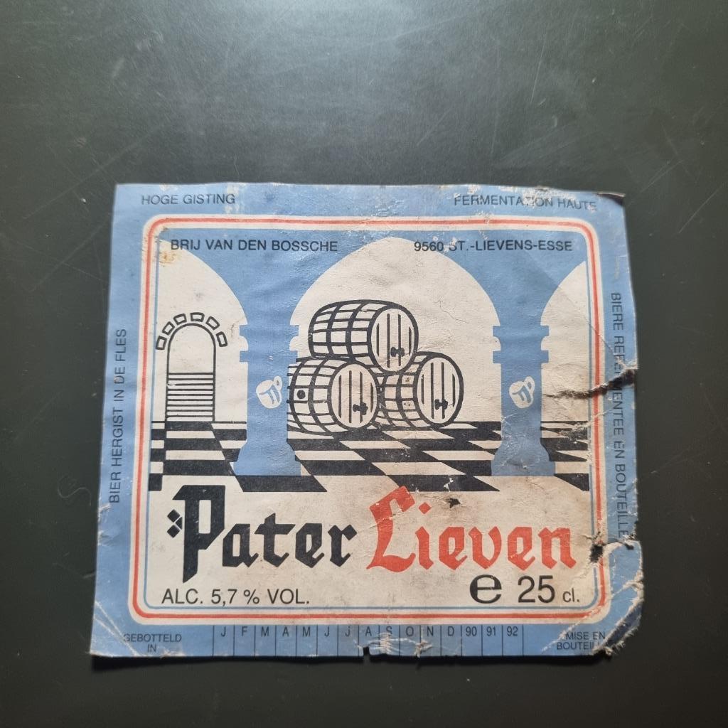 Etiquette Pater Lieven, Verzamelen, Ophalen of Verzenden, Gebruikt, Overige typen, Overige merken