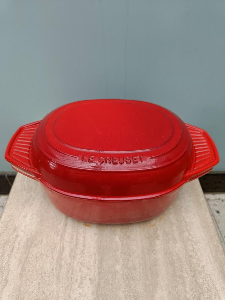 Le Creuset gietijzeren braadpan met deksel maat 27 cm, Ophalen of Verzenden, Zo goed als nieuw, Gietijzer