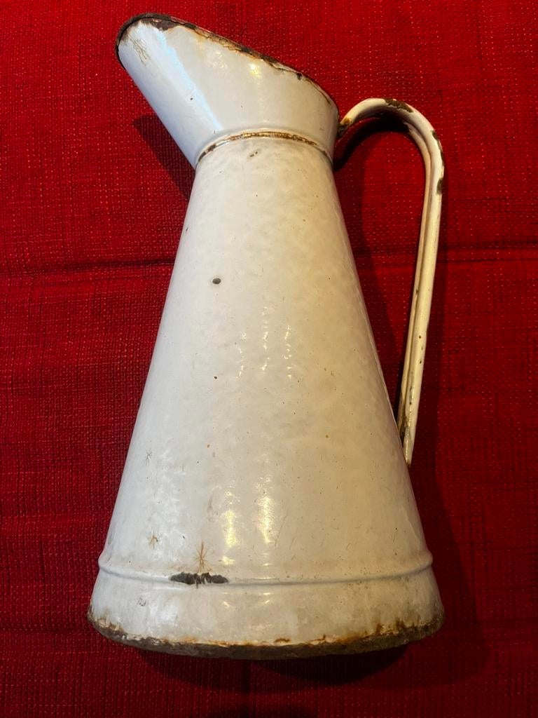 Antiek emaille melkkan, Ophalen of Verzenden