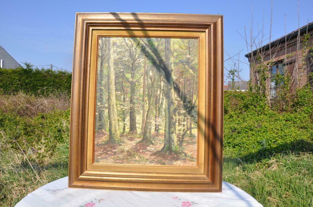 §  hsp sous bois dans cadre en bois, Antiquités & Art, Art | Peinture | Classique, Enlèvement ou Envoi