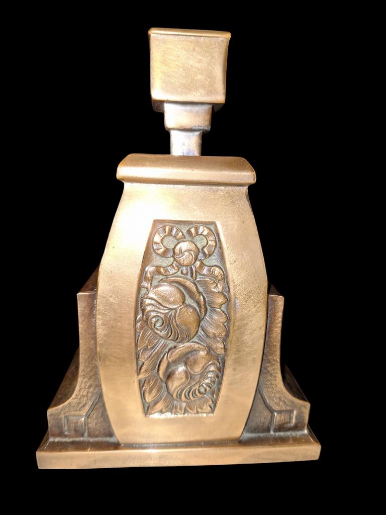 Art deco kunstbronzen kandelaar, Antiek en Kunst, Antiek | Brons en Koper, Ophalen of Verzenden
