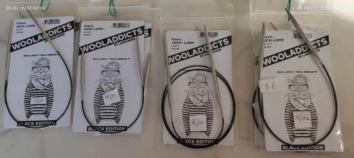 Rondbreinaalden. WOOLADDICTS. Verschillende maten., Hobby en Vrije tijd, Breien en Haken, Ophalen