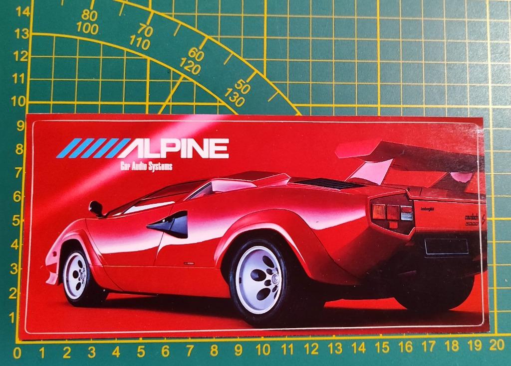 Sticker Alpine sound Lamborghini Countach jaren '90, Verzamelen, Stickers, Ophalen of Verzenden