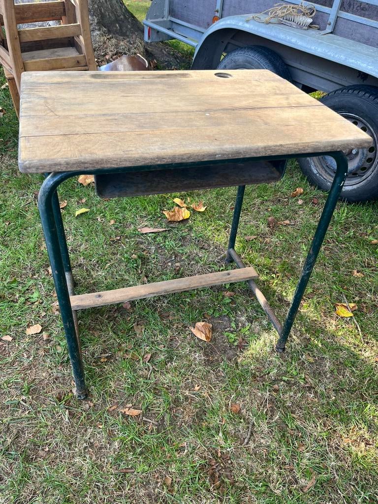 Vieux banc d’ecole, Enlèvement, Comme neuf, Rectangulaire, Bois