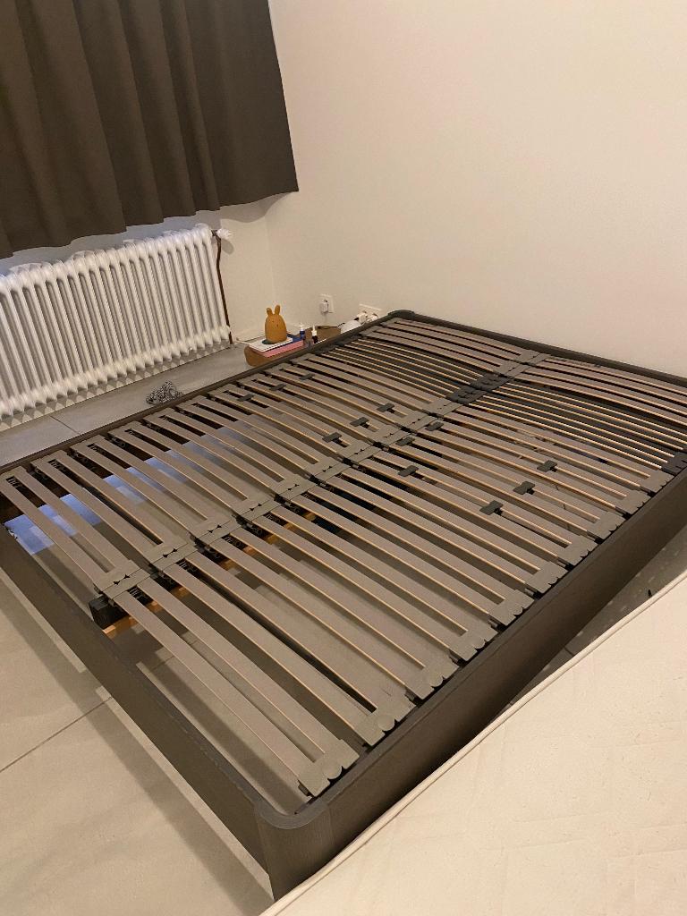 Bed, Ophalen, Gebruikt, Bruin, Tweepersoons