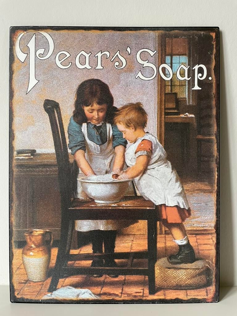 Metalen reclamebord Pears Soap 25 x 33 cm, Ophalen of Verzenden, Zo goed als nieuw