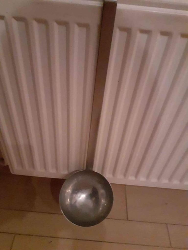 GRANDE LOUCHE DE CUISINE PROFESSIONNELLE, Ophalen, Gebruikt, Los bestek, Inox of Chroom