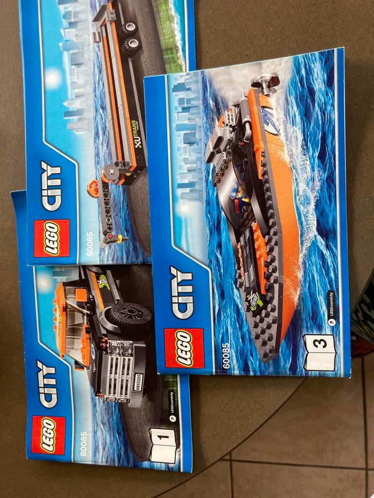 Lego city 60085 auto met oplegger en boot, Ophalen, Zo goed als nieuw, Bouwen