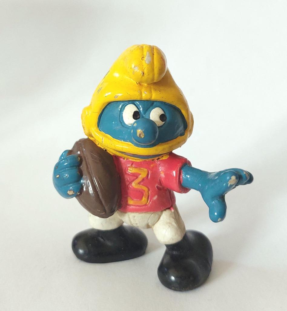 Schleich Amerikaanse voetballer Smurf, Ophalen of Verzenden, Gebruikt, Overige Smurfen, Poppetje, Figuurtje of Knuffel