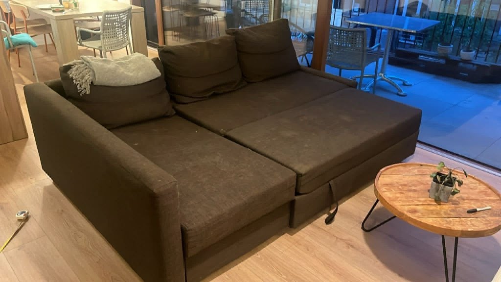 zetel IKEA FRIHETEN 3-seat sofa-bed / sleeper sofa, Ophalen, Gebruikt, 100 tot 125 cm, Hoekbank
