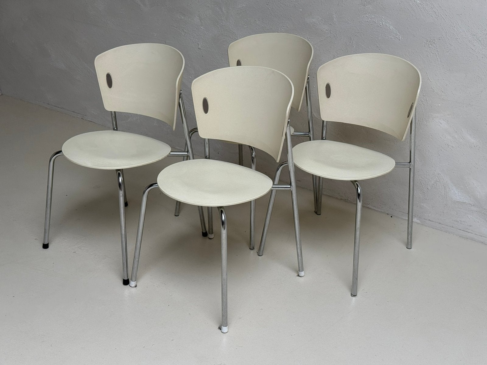 4 x Chaise design « GIO » Bontempi Casa | Italie | Crème, Enlèvement ou Envoi, Utilisé, Quatre