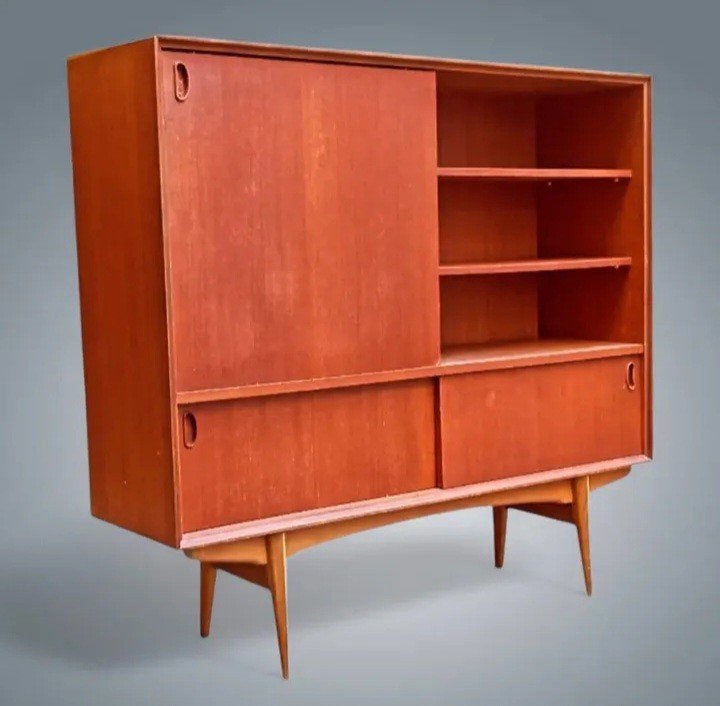 Sideboard Vintage Highboard Bar Oswald Vermaercke 1960's, Enlèvement, Teck