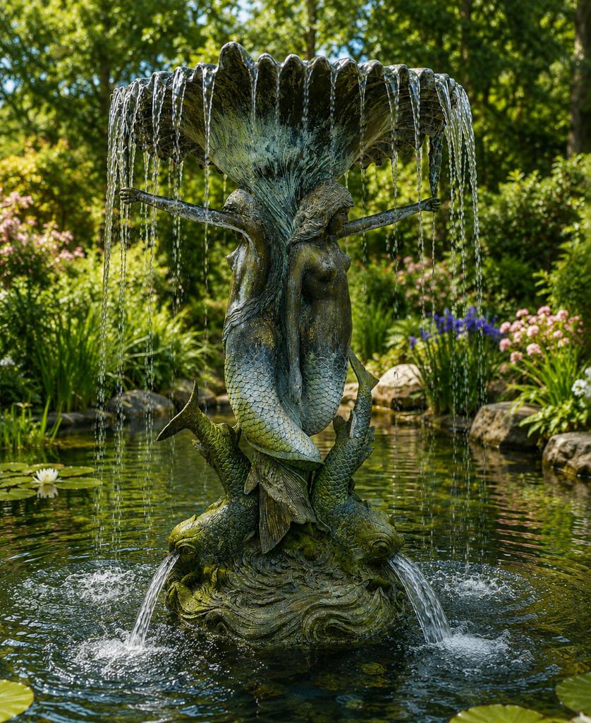 BRONZEN ZEER ZWARE OUDERE PRACHTIGE FONTEIN KOOPJE !!!, Jardin & Terrasse, Pièces d'eau & Fontaines, Utilisé, Fontaine, Autres matériaux